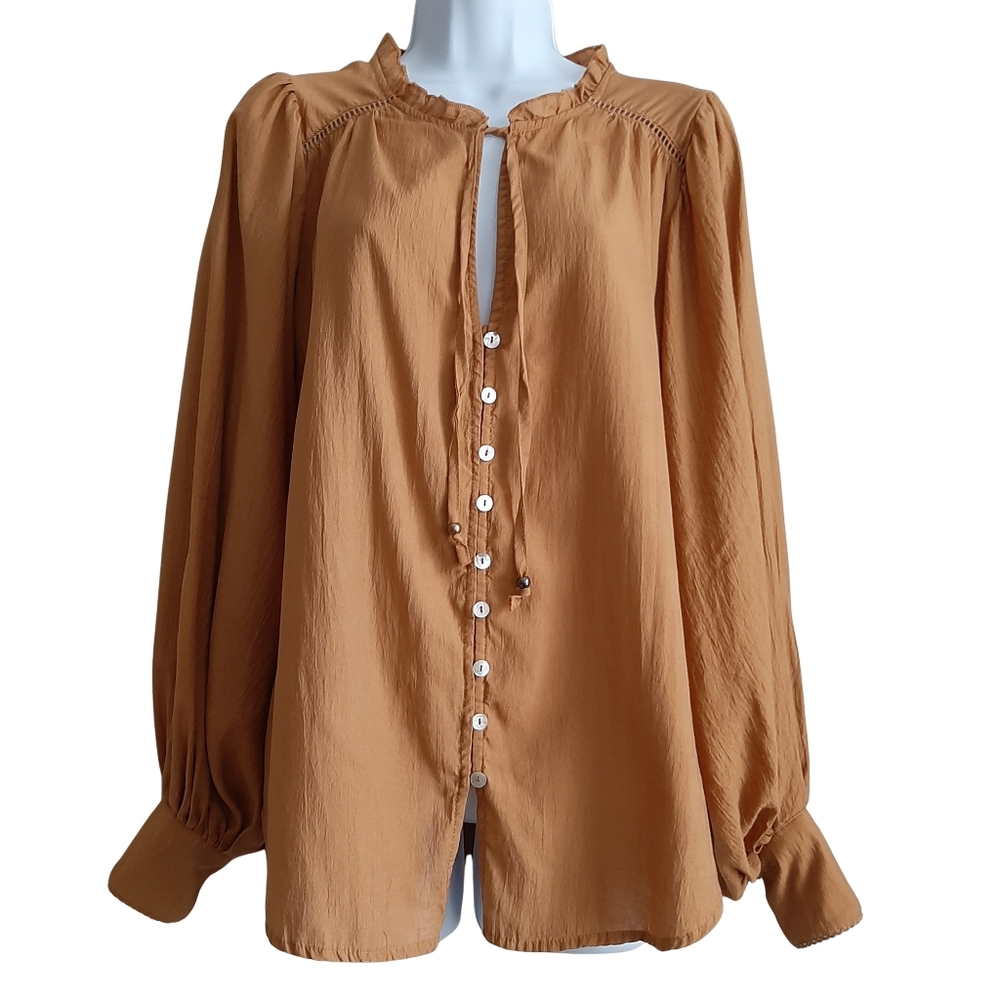 Iris Maxi Boho Brown Top Size 6